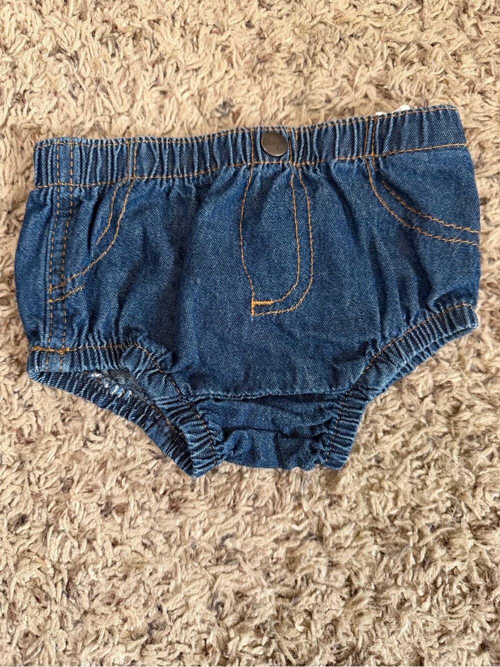 Wrangler Denim Diaper Cover - Blue with Contrast Stitching